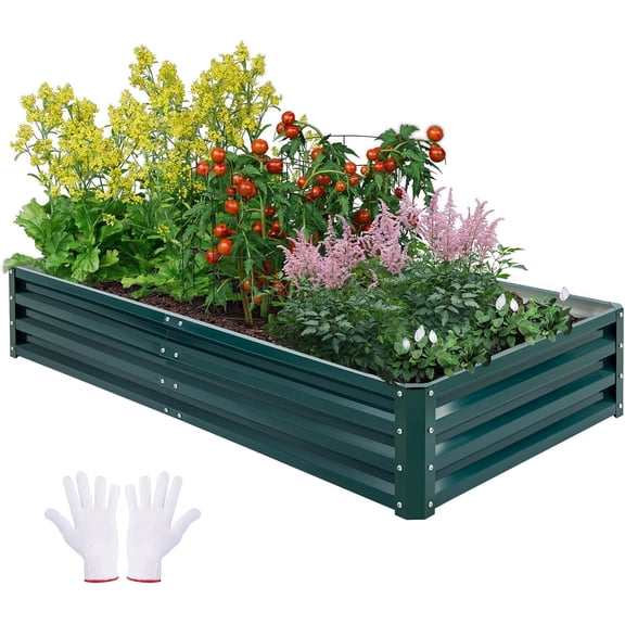 Devoko 6 x 3 x 1 FT Raised Garden Beds Outdoor Galvanized Planter Box Metal Raised Beds for Flower, Vegetables, Herb
