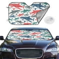 thumbnail image 2 of Fotbe Colorful Shark Car Windshield Sunshade | Sun Visor Protector Front Window Shade, Keeps Out UV Rays, Keeps Your Vehicle Cool-, 2 of 7