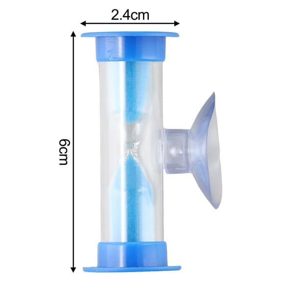 For 3 Minute Blue Sand Shower Timer Water Saving Tooth Brushing Timer No Battery Needed Suction Cup Wall Attachment Hourglass Sandglass Clock Home Decor 6x2.5cm