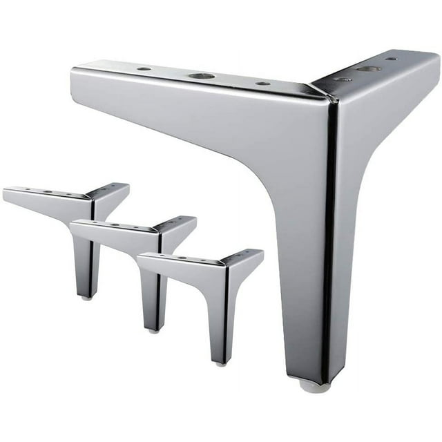 Whataatahia Patas para muebles de 17,5 cm, La Vane, juego de 4 patas modernas de metal con forma de triángulo de diamante, repuesto para bricolaje, color negro, para armario, sofá, silla otomana