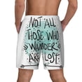 thumbnail image 4 of Uemuo Not All Who Wander Are Lost1 Pattern Mens Swim Trunks Quick Dry Board Shorts with Mesh Lining, Stretch Beach Shorts Quick Dry No-Chafing Board Shorts-Small, 4 of 9