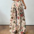 thumbnail image 5 of Hearthz Women Christmas Pajama Pants High Waist Wide Leg Pajama Pants for Women Fall Winter Woman Lounge Pants Xmas Sleeping Pants Women, 5 of 5