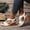 White, variant on Fnooota Women's Wedge Sandals, Non-slip Ankle Strap Daily Open Toe Summer Shoes Brown Size 7