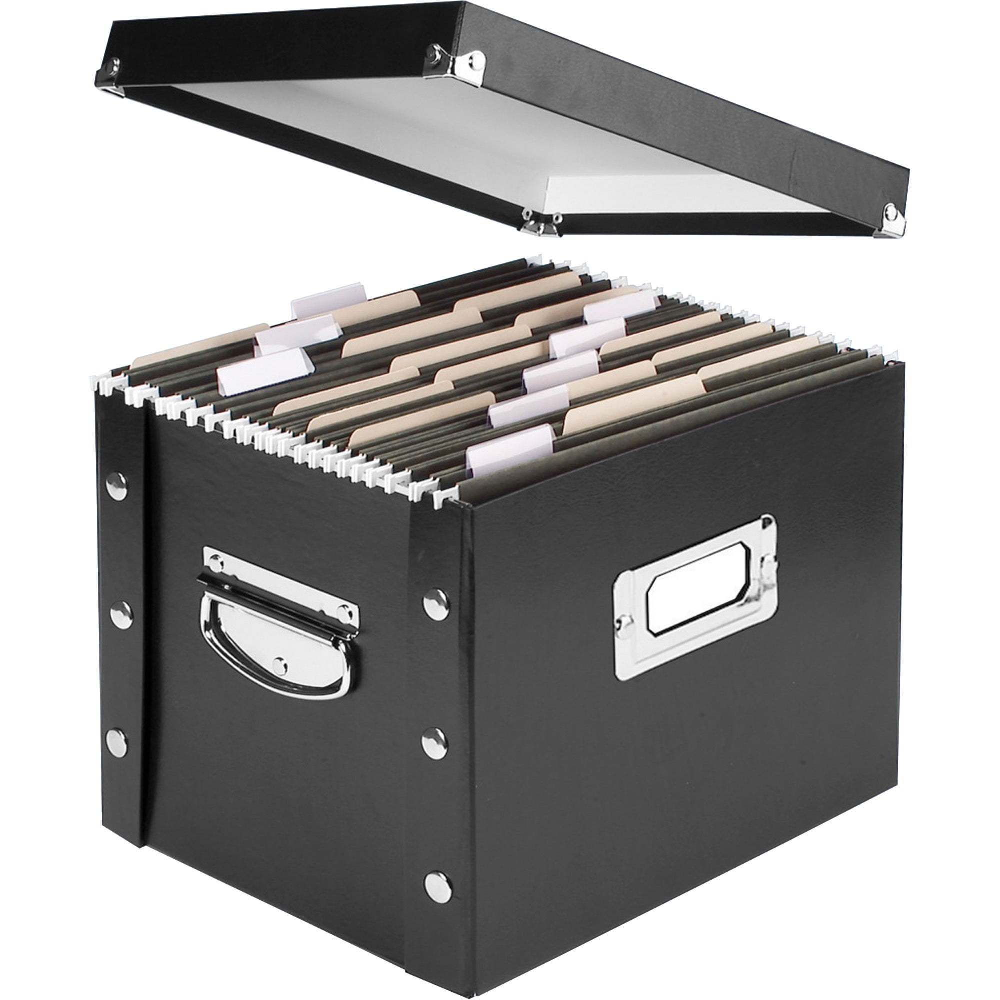 IdeaStream Collapsible Desktop File Box, Black, 1 Each (Quantity)