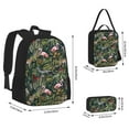 thumbnail image 4 of Naloa Flamingos And Palm Leaves Print Large Capacity Backpack Lunch Bag Pencil Case Combination 3 Piece Set for Student, 4 of 8