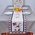 thumbnail image 4 of Independence American Gnomes Balloon Table Runner 120 Inches, Wooden Stripes Red Blue Bed Runner Dresser Scarves Tabletop for Indoor Outdoor Parties/Ceremony/Banquet, 13"x 120", 4 of 8