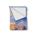 thumbnail image 2 of Central America Soft Flannel Fleece Blanket, Serene Tropical Ocean Sunset with High Palm Trees Aerial View Holiday Spot, Cozy Plush for Indoor and Outdoor Use, 70" x 90", Multicolor, by Ambesonne, 2 of 6