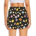thumbnail image 3 of Picia Flower Butterfly Pattern Women's 2 in 1 Athletic Running Shorts High Waisted Workout Casual Gym Sweat Shorts with Comfy Liner Zipper Pockets-Large, 3 of 9
