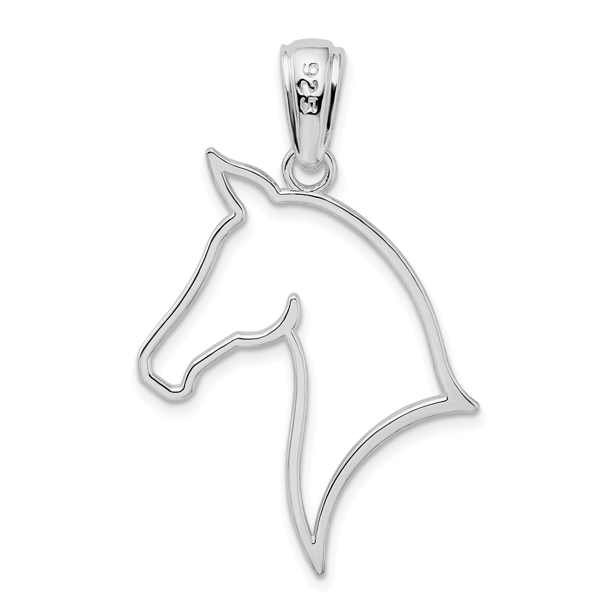 Sterling Silver Horse Head Pendant Necklace for Women and Men, Equestrian Jewelry with Sleek Cutout Design, Western Style Animal Silhouette Symbolizing Strength and Freedom