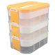 thumbnail image 5 of Bloqueos Caja de contenedor de Almacenamiento, Bloques de Comparación de Almacenamiento bin Transparente Cuerpo 3 Capas Multi Compartimento para El Hogar, 5 of 7