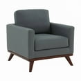 thumbnail image 5 of LeisureMod Chester Modern Faux Leather Arm Chair With Birch Wood Base Gray, 5 of 14