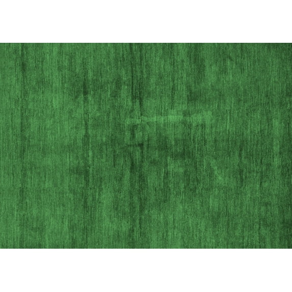 Ahgly Company Indoor Rectangle Abstract Emerald Green Modern Area Rugs, 2' x 3'