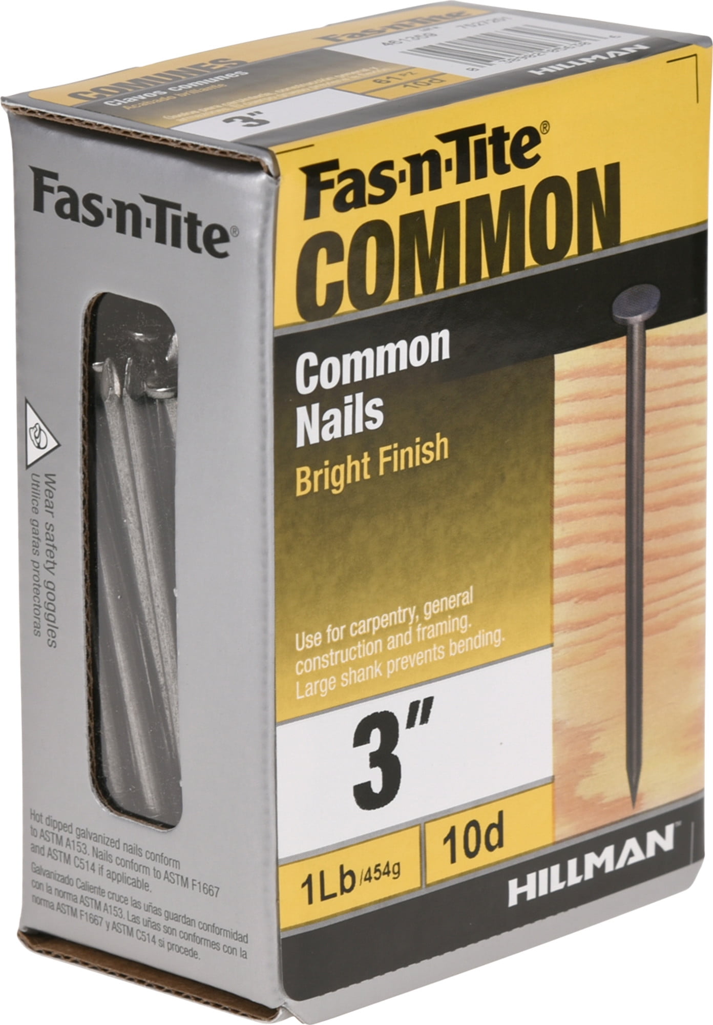 Fas-N-Tite Steel, 10D Bright Common Nails (3") - 1 lb