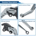 thumbnail image 4 of Unique Bargains Long Brake Clutch Levers for Honda CBF1000 2006-2010 6 Position Adjustable Motorcycle Handlebar Brake Lever Aluminum Alloy Titanium Tone 1 pair, 4 of 6