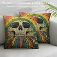 thumbnail image 3 of Chilfamy Boho Retro Rainbow Mushroom Pillow Covers - Vintage 70s Hippie Groovy Cute Abstract Mushroom Floral Throw Pillow Cover-Indoor &amp; Outdoor Fun Decor for Sofa, Couch, Bedroom White, 3 of 5