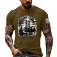 thumbnail image 2 of 9/11 Patriot Day Vintage USA Never Forget Men's T-Shirt - Retro Style Memorial Graphic Crew Neck Pullover with Tribute Message Hot Pink 3XL, 2 of 5