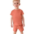 thumbnail image 4 of YWDJ Toddler Baby Boys Girl Comfortable Color Short Sleeve Cotton T-shirt Shorts Set Orange 13-14T, 4 of 9