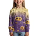 thumbnail image 2 of DISNIMO Purple Sunflower Girl T Shirt Kids Girls Long Sleeve Shirt Size 3-4 Shirts for Kids Long Sleeve Tshirt Girls Soft T Shirts Long Sleeve T-Shirt for Girls Crew Neck T Shirt Casual Kids, 2 of 7