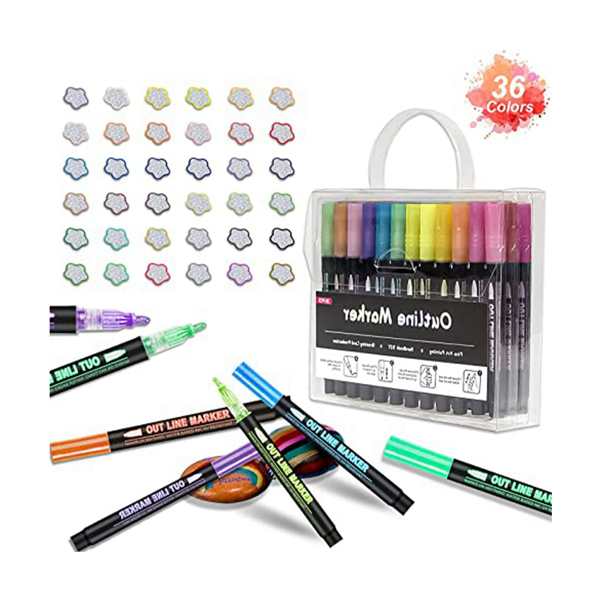 Set De 120 Feutres Acryliques Double Pointe - Pour Dessin, Peinture Et DIY Sur Tous Supports - 3