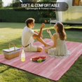 thumbnail image 4 of Pink Outdoor Rug for Patio/Deck/Porch, Non-Slip Large Area Rug 5 x 7 Ft, Vintage Modern Abstract Art Ombre Indoor Outdoor Rugs Washable Area Rugs, Reversible Camping Rug Carpet Runner, 4 of 8