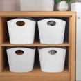 thumbnail image 4 of FixtureDisplays Panier à Linge Capacité 8 Gallons avec Poignées Panier de Rangement Multifonctionnel en Plastique Blanc, Pèse 1,5 Livres, Rigide avec Flexibilité 22013, 4 of 8