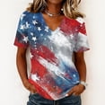 thumbnail image 2 of Dweltoz 250th Anniversary Printed Women's T-Shirt 1776-2026 4th July Patriotic Tops V-Neck Short-Sleeved National Flag Independence Day Clothes,Watermelon Red L, 2 of 5