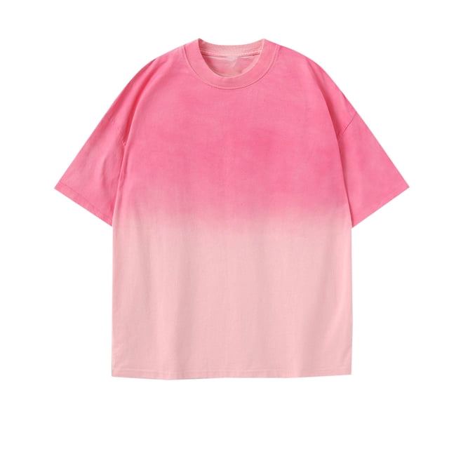 Mens Gym T-Shirts 100% Cotton Comfort Fit Breathable Athletic Shirts,Summer Distressed Gradient Color Basic Tees Loose Fit Short Sleeve Crewneck Workout Tops