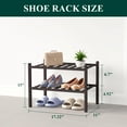 thumbnail image 2 of decorUhome Bamboo 2 Tier Small Shoe Rack for Closet, Shoe Storage Organizer, Wood Shoe Shelf for Entryway, Brown, 2 of 6