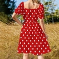 thumbnail image 3 of Chic Medium White and Red Polka Dots Sleeveless Dress luxury woman party dress, 3 of 6