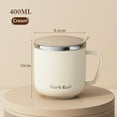 thumbnail image 2 of Arcticwind 14oz Mark Cup,Coffee Mug,304 Stainless Steel,Travel Cup,Mark Cup,Tumbler Cups,Double Wall Insulated Vacuum,with Handle,Lid,Straw,Spoon and Cup Brush,Thermal Cup for Home and Office,Beige, 2 of 13