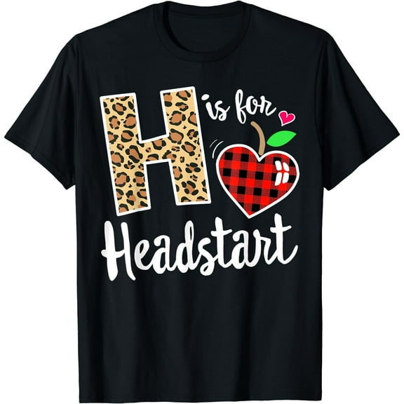 Girl First Day Headstart Leopard Plaid Back School Teacher T-Shirt