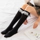 thumbnail image 2 of Xiao Hua 3 pares de calcetines casuales de tubo de algodón hasta la rodilla para mujer, de punto liso, largos hasta la rodilla, regalo para toda la temporada, elásticos, suaves (negros), 2 of 2