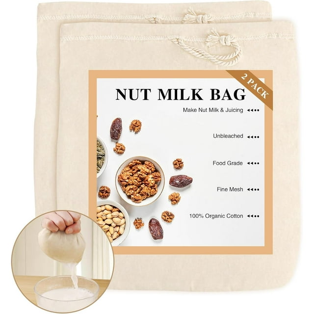 shiyou-Nut Milk Bag Cheese Cloths for Straining Reusable Cloth Bag for Straining Cheesecloth for Straining Cheese Cloths Bags for Yogurt Strainer Juice Nutmilk 12"x12" 100% Unbleached Cotton Cheese