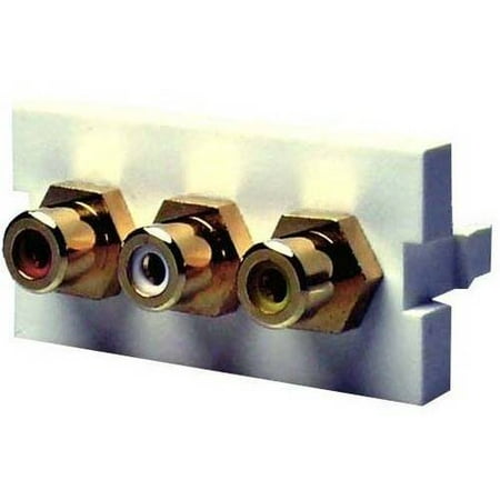 NTW UniMedia Module with RCA x 3 (Yello with Red/White) F/F Feed-Through Coupler