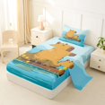 thumbnail image 2 of Manfei Cartoon Capybara Twin Sheets,Natural Scenic Pattern Bedding,Blue,3-Piece,1 Fitted Sheet and 1 Pillowcase, 2 of 6