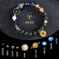 thumbnail image 2 of 1 piece of eight planets and twelve zodiac signs bracelet with frosted stone beads, perfect for daily wear, gifts and birthday gifts for women and men, 2 of 20