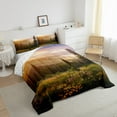 thumbnail image 3 of Feelyou Rustic Flower Floral Full Size Comforter Sets, Farmhouse Sunset Bedding Comforter Set, Teen Child Kid Adult Reversible Bedding Sets, Lightweight Room Decor, 3 Pieces, 3 of 8