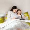 thumbnail image 4 of Castle Fairy Retro Geometric Rectangle Twin Comforter Sets 2pcs,Abstract Gradient Smudge Bedding Set,Olive Yellow White,Reversible,1 Comforter and 1 Pillowcase, 4 of 6