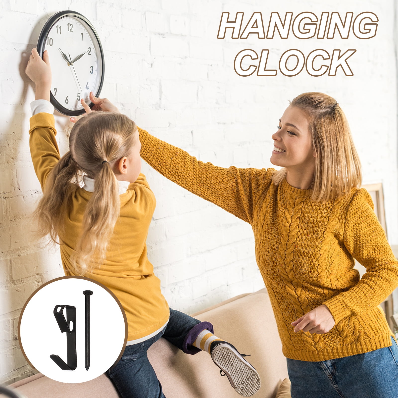 Uxcell 38 Pcs Picture Hangers, 100lb Picture Hanging Hooks Hardware Drywall Frame Hangers Painting Wall Hooks with Nails for Pictures Clocks Mirrors, Home Decoration, Black