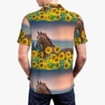 thumbnail image 3 of Balery Horse Sunflowers Printed Men’s Short Sleeve Polo Shirt, Midweight Men's Shirt,Golf Polo shirts -XX-Large, 3 of 8