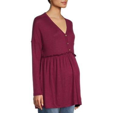 Oh! Mamma Maternity Short Sleeve Vneck Surplice Top - Walmart.com