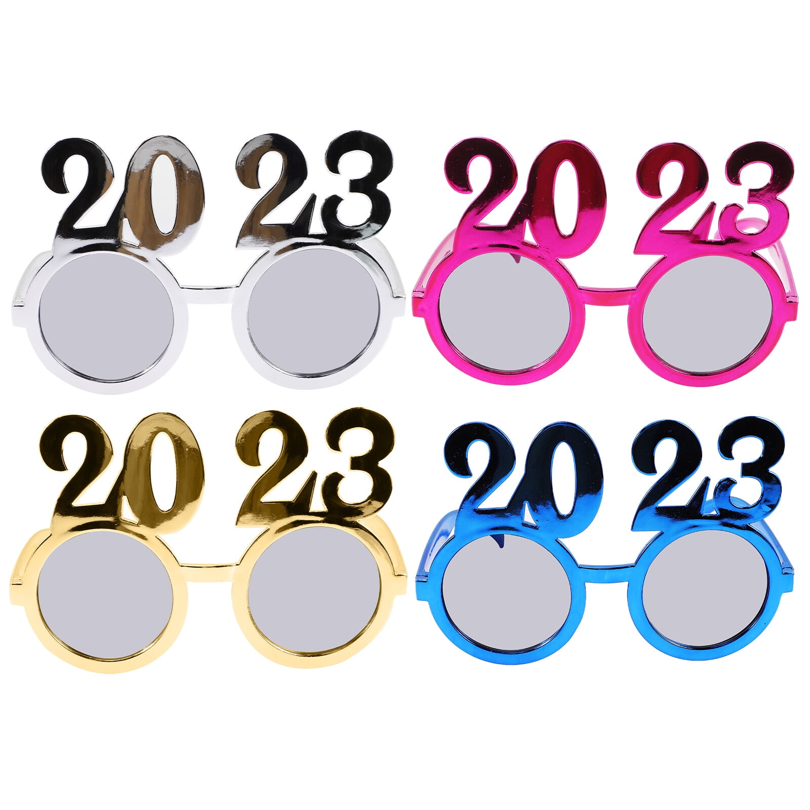 NUOLUX 4pcs New Year Eyeglasses 2023 Glasses Party Eyewear Photo Booth Props Party Favors