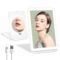 thumbnail image 1 of Espejo de maquillaje FUNTOUCH recargable con 72 luces LED 1X/5X, 1 of 7