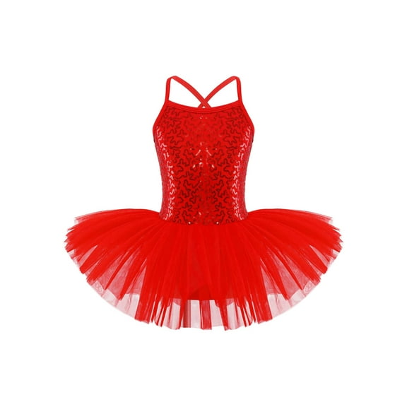Alvivi Girls Sequined Camisole Ballet Tutu Dress Skirted Leotard Ballerina Glittering Dance wear Costumes