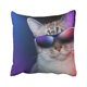 thumbnail image 1 of Funda de almohada ABPHQTO Gato Blanco Frio Azul Con Gafas de Sol en Negro 40x40 cm, 1 of 1