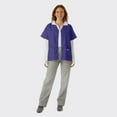 thumbnail image 3 of SPECTRUM UNIFORMS Scrub Tops Tunic Tops with Snap Front Women V-Neck Soft Fabric Ideal for Medical Professionals, Hospital and Lab Work Wear Purple, 3 of 5