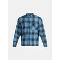 thumbnail image 5 of No Boundaries Collared Cotton Boxy Cropped Fit Flannel Shirt, Men's and Big Men's Sizes XS-5XL, 5 of 5