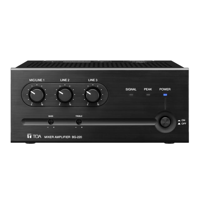 TOA BG-220CU 20w mixer/amplifier with 3 inputs and moh output