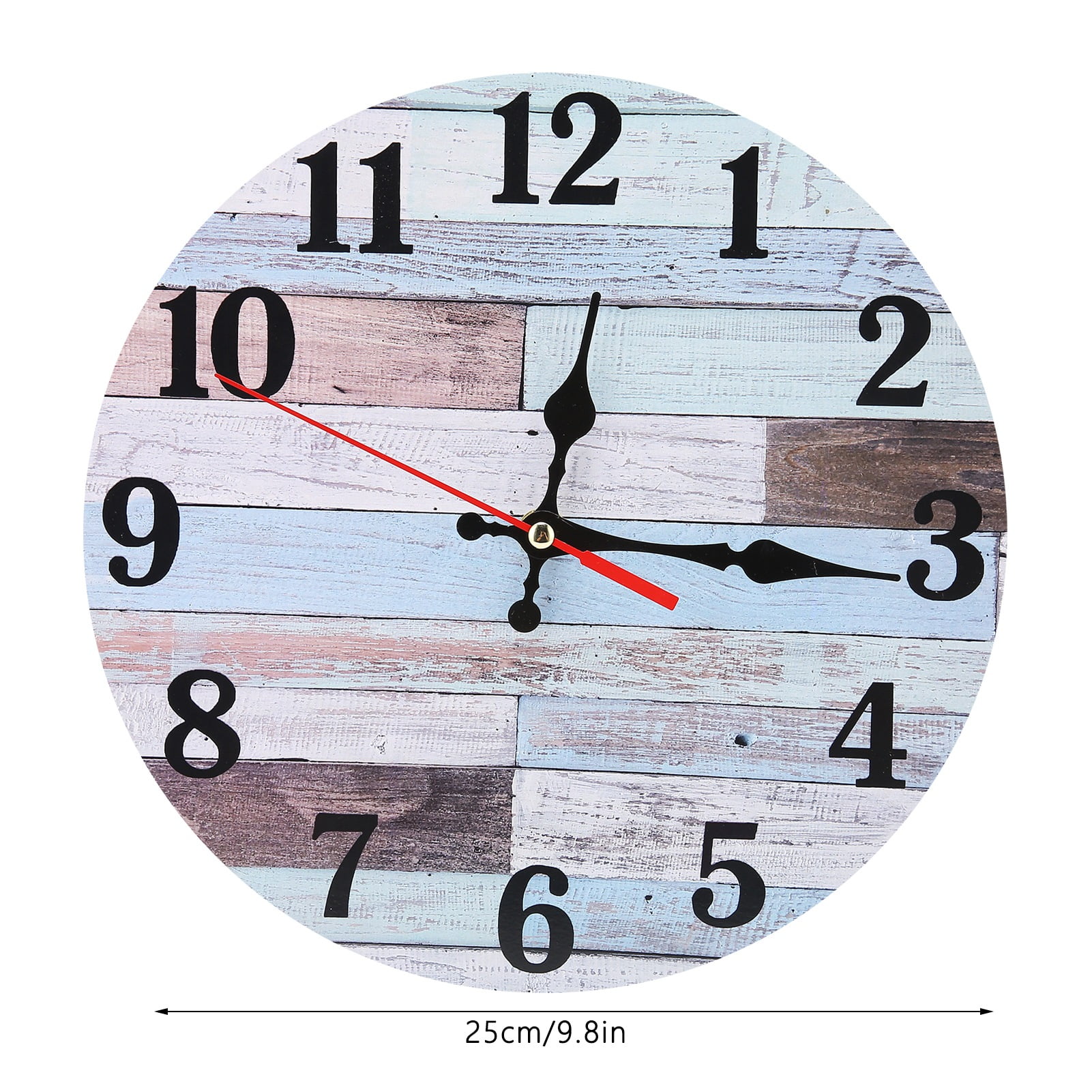 Delaman Wooden Wall Clock, Round Rustic Coastal Large Wall Hanging