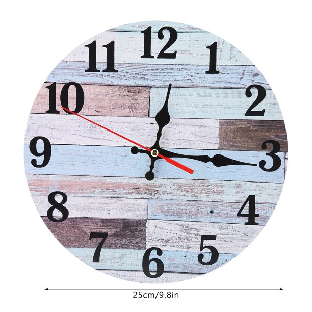 Delaman Wooden Wall Clock, Round Rustic Coastal Large Wall Hanging